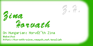 zina horvath business card